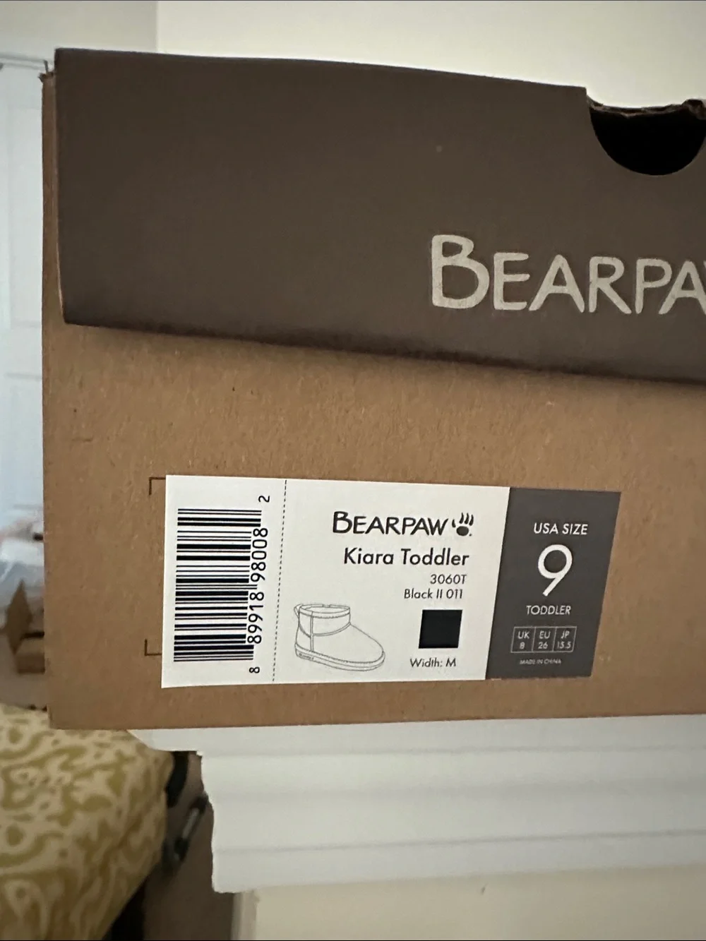 BearPaw Toddler Kiara Black Suede Winter Boots